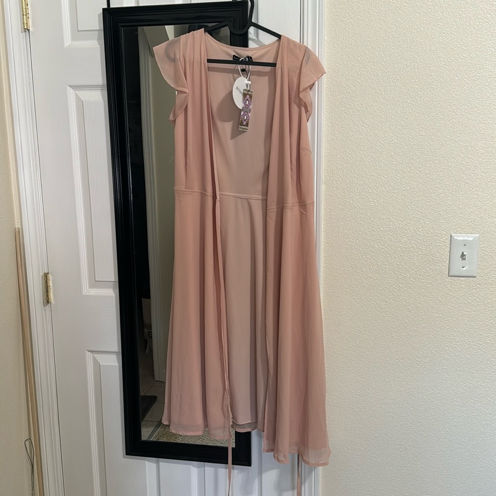 Beautiful nude wrap skater dress